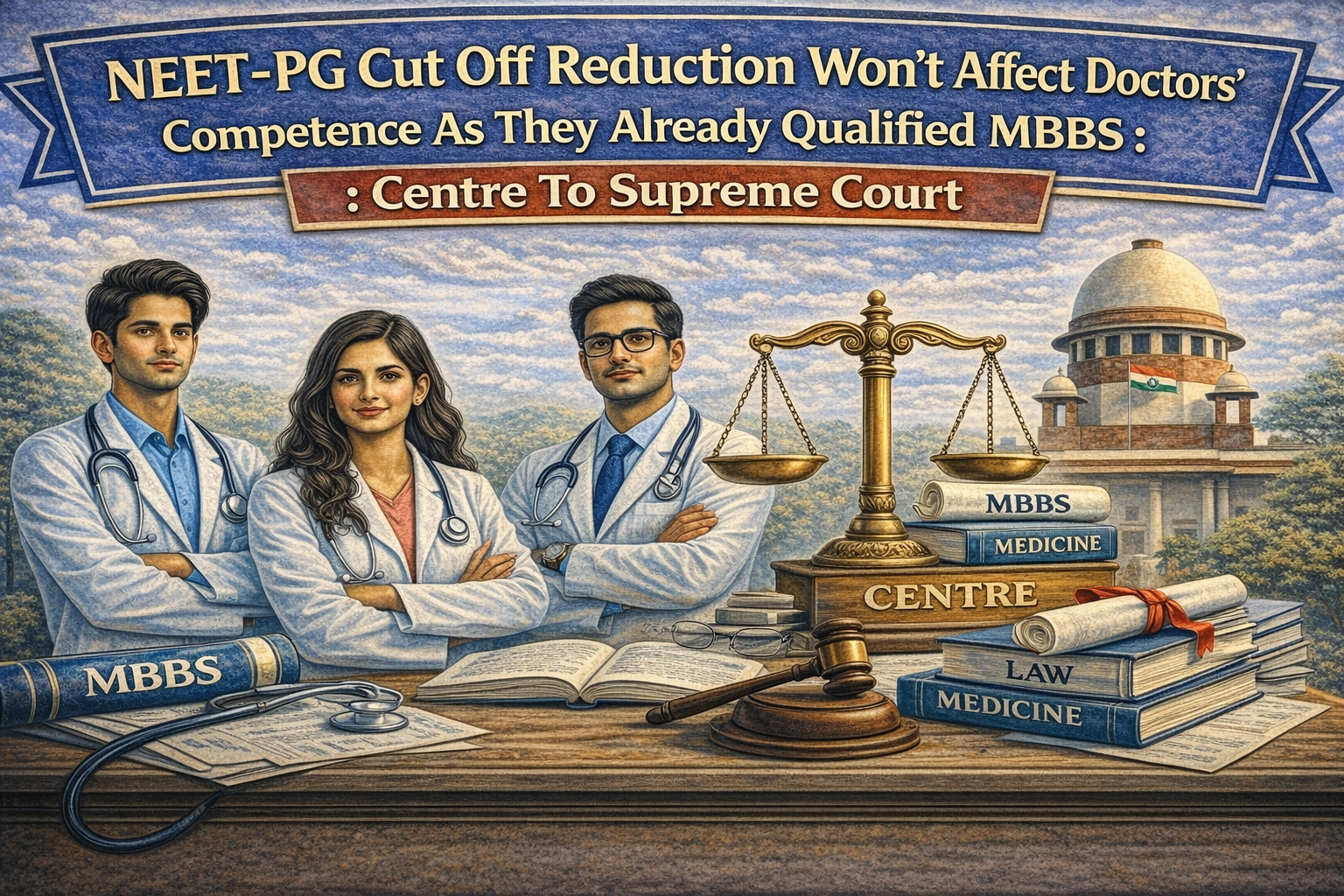 NEET-PG Cut Off Reduction Won't Affect Doctors' Competence As They Already Qualified MBBS : Centre To Supreme Court